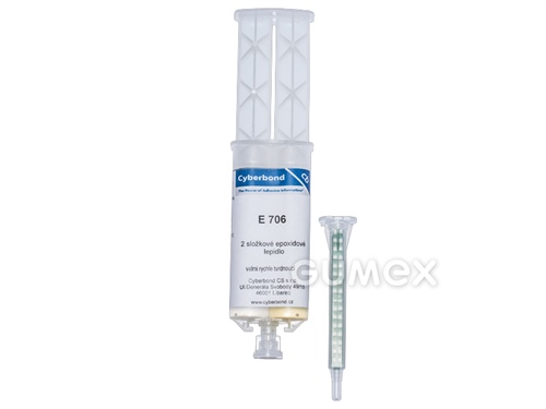 Dvojzložkové lepidlo CB E706 epoxidové, 24ml, sklo, kameň, keramika, porcelán, spracovateľnosť 3-5 minút